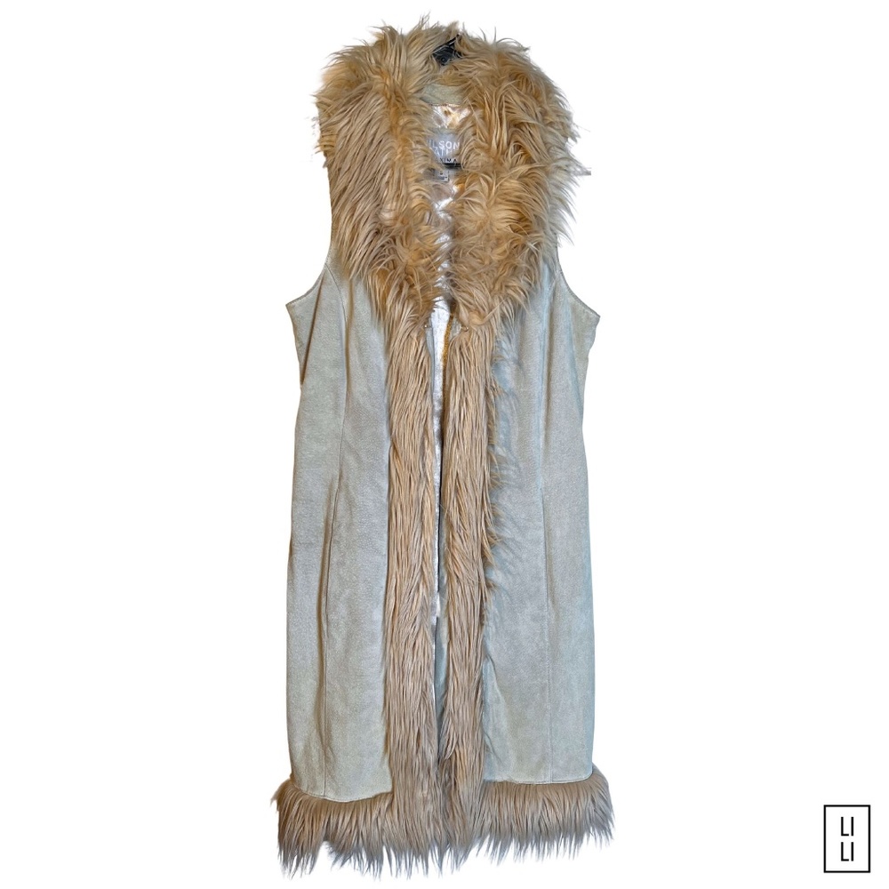 Vintage Wilson's Leather Penny Lane Fur Trim Vest